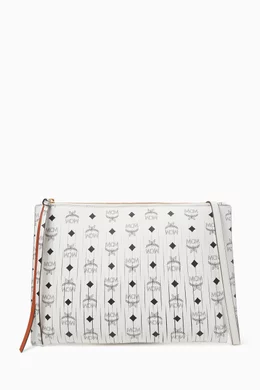 Buy MCM White Medium Aren Crossbody Bag in Visetos Monogram Canvas For Women Online Ounass Saudi