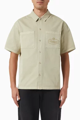Buy Represent Neutral Short-sleeve Overshirt in Cotton For Men