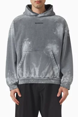 Buy Balenciaga Black Medium fit Back Hoodie in Archetype fleece For Men Online Ounass Saudi