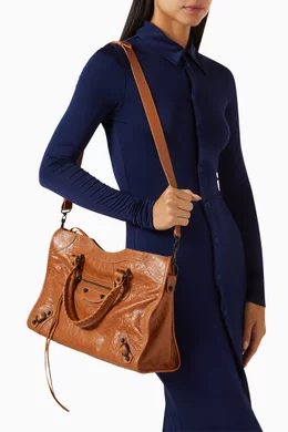 Buy Balenciaga Brown Medium Le City Bag in Arena Storico Lambskin