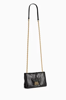Buy Balenciaga Black Nano Monaco Crossbody Bag in Arena