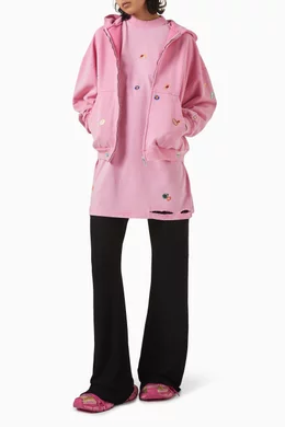 Buy Balenciaga Pink Fruity Zip-up Hoodie in Archetype-fleece For