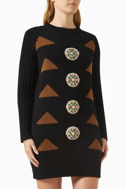 【送料&関税込】Max Mara maracas Dress Buy Max Mara Black Maracas Knit Mini Dress in Wool Blend For