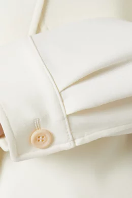 Buy Max Mara White Orlaya Oversized Jacket in Stretch-wool