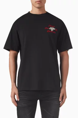 人気 AMIRI Tシャツ Dreamers ペガサス コットン 黒 メンズ AMIRI Men's Embroidered Dreamers T-Shirt in Black Amiri