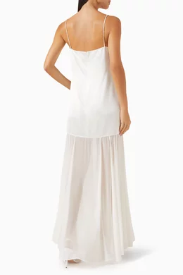 chinese dress ladies Moraya Plunged Maxi Dress | Ivory | Dresses