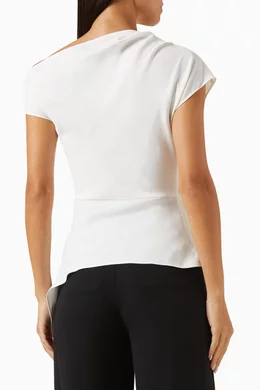 【Simkhai】 Saskia drapedオフショルダートップ Saskia Draped Top - Black | SIMKHAI