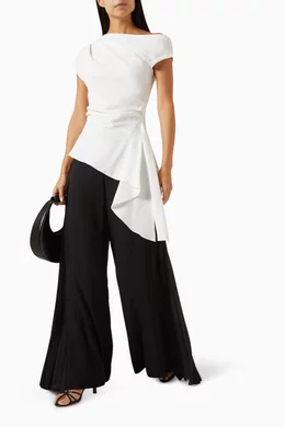 【Simkhai】 Saskia drapedオフショルダートップ Buy Simkhai White Saskia Draped Top in Crepe For Women