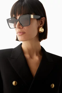 Buy Givenchy Black 4G Oversized Sunglasses in Acetate For  display picture 1