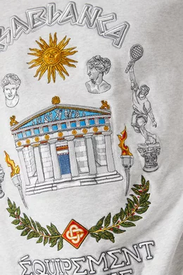 Buy Casablanca Grey Le Temple Du Sport Sweatshirt in Cotton