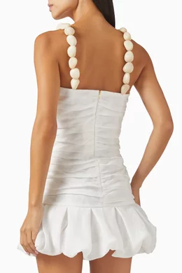 Buy Azulu White Mila Beaded-strap Ruched Mini Dress For Women Online |  Ounass Saudi