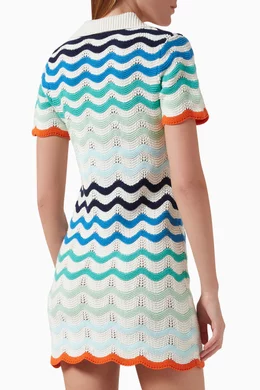 Buy Casablanca Blue Gradient Wave Mini Dress in Crochet For Women Online |  Ounass Saudi
