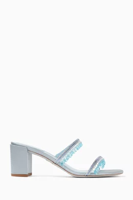 Buy René Caovilla Blue Chandelier 60 Sandals in Satin For Women