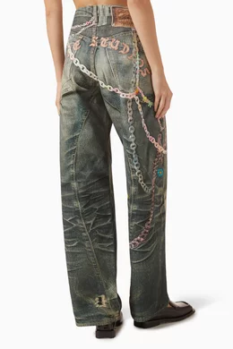Buy Acne Studios Blue Trompe L'oeil-print Jeans in Denim For Women