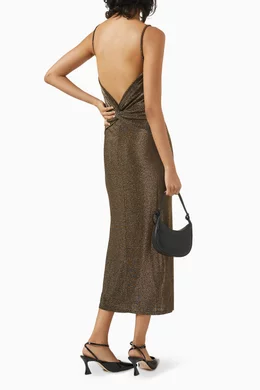 Buy Reformation Gold Breslin Dress in Metallic Knit For Women Online |  Ounass Saudi