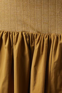 Buy Reformation Gold Kella Dress in Knit & Poplin For Women Online | Ounass  Saudi