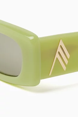 Buy The Attico Green x Linda Farrow Mini Marfa Rectangle  display picture 1