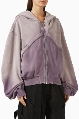 Buy The Attico Purple Bomber Zip Hoodie in Cotton For Women