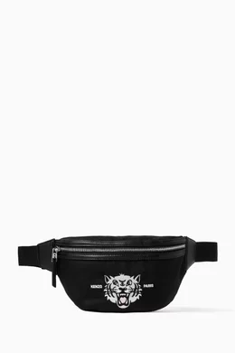 【送料&関税込】Kenzo Varsity Belt Bag KENZO Varsity Tiger Embroidered Belt Bag in Black for Men | Lyst