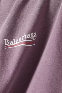 Buy Balenciaga Purple Political Campaign T-shirt in Vintage