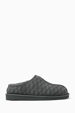 Buy Kith Green Monogram Slippers in Shearling For Men Online Ounass Saudi