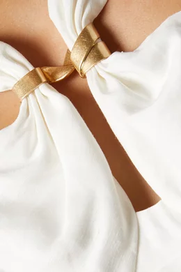 midi hi low dress Satin High-low Midi Dress