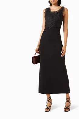 Buy Aje Black Daisy Knit Maxi Dress in Rayon Blend For Women Online |  Ounass Saudi