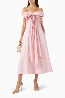 chinese dress ladies Violette Bubble Hem Maxi Dress | Pastel Pink main image 0