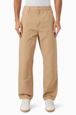 Buy Carhartt WIP Brown Double Knee Pants in Dearborn Canvas For