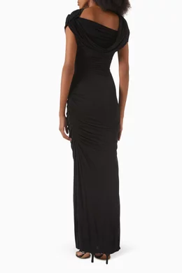 Buy Blumarine Black Sable Maxi Dress in Jersey For Women Online | Ounass  Saudi
