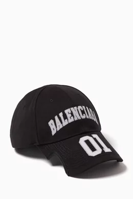 Buy Balenciaga Black Basketball Series Cap in Cotton Drill