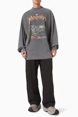 Buy Balenciaga Black Tbilisi Large Fit T-shirt in Tubular