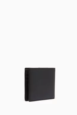Buy Burberry Black B Shield Bifold Wallet in Smooth Calfskin For