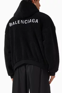 Buy Balenciaga Black Zip Hoodie in Fleece For Men Online | Ounass 