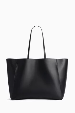 Buy Balenciaga Black Large Hourglass Soft Tote Bag in Smooth