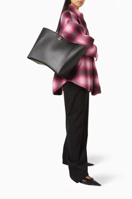 トートバッグ BALENCIAGA 'Tote Hourglass Soft' large shopping bag Buy Balenciaga Black Large Hourglass Soft Tote Bag in Smooth