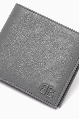★BALENCIAGA★ Monaco Square Folded Wallet Gray 7665692AA0W1 Medium-7665692AAS61000_F.jpg?v=4