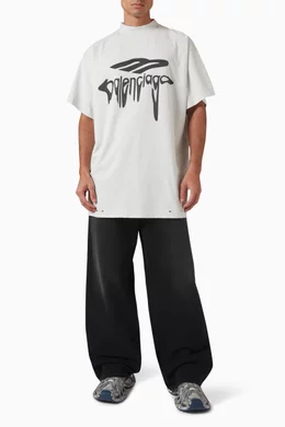 Buy Balenciaga White 3B Liquefied T-shirt in Cotton For Men Online