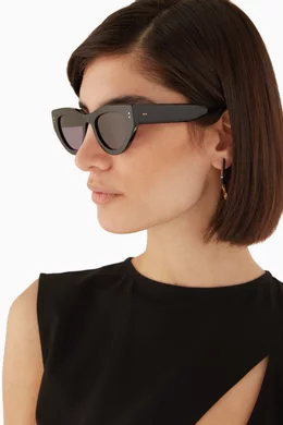 Buy Jimmy Fairly Black The Lucia Sunglasses in Acetate For  display picture 2