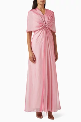 Buy MANEL Pink Roselle Maxi Dress in Chiffon & Satin For Women Online |  Ounass Saudi