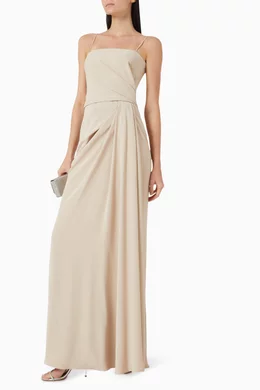 princess polly baby blue dress Green Strapless Crepe Gown With 3D Flower | Mac Duggal