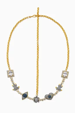 Buy Begum Khan Yellow Miro Crystal Headpiece in 24kt Gold-plated