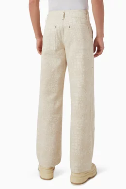 Buy Jacquemus Neutral Fernando de-Nîmes Pants in Croc-embossed
