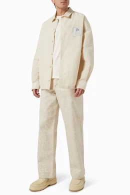 Buy Jacquemus Neutral Fernando de-Nîmes Pants in Croc-embossed