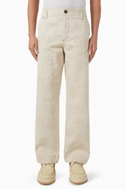 Buy Jacquemus Neutral Fernando de-Nîmes Pants in Croc-embossed