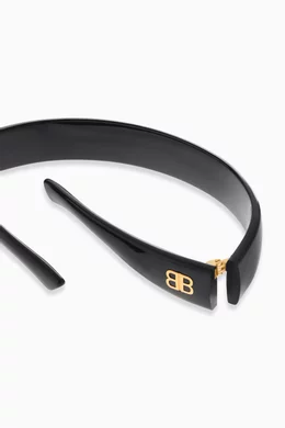 Buy Balenciaga Black Country Club Side BB Headband in Acetate For