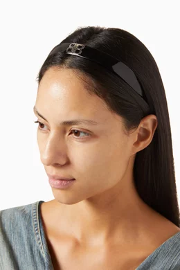 Buy Balenciaga Black Country Club BB Headband in Acetate For Men