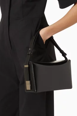 Buy OSOI Black Sandy Box Shoulder Bag in Patent Leather For