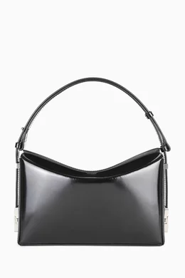Buy OSOI Black Sandy Box Shoulder Bag in Patent Leather For Women