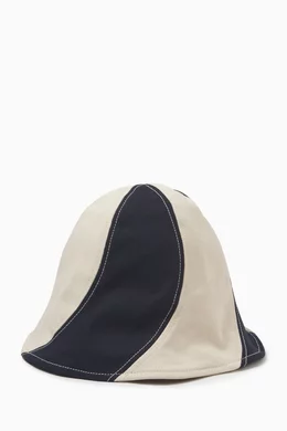 【JACQUEMUS】Le Bob Gelato Bucket Hat/追跡+関税+全国送料込み Off-White & Navy 'Le Bob Gelato' Bucket Hat by JACQUEMUS on Sale
